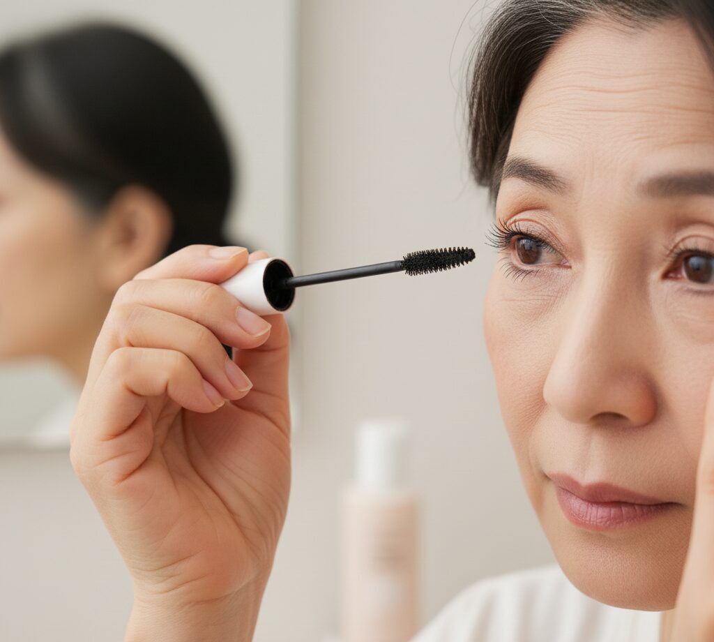 ダマにならず繊細に仕上がる、まつ毛をセパレートさせるためのマスカラの塗り方