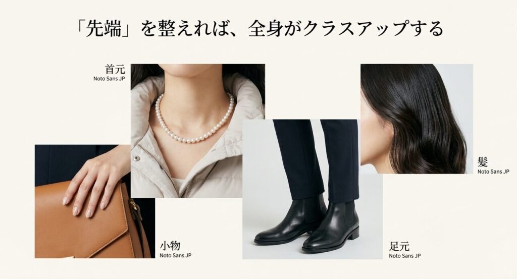 スニーカーやブーツで足元のバランスを整える