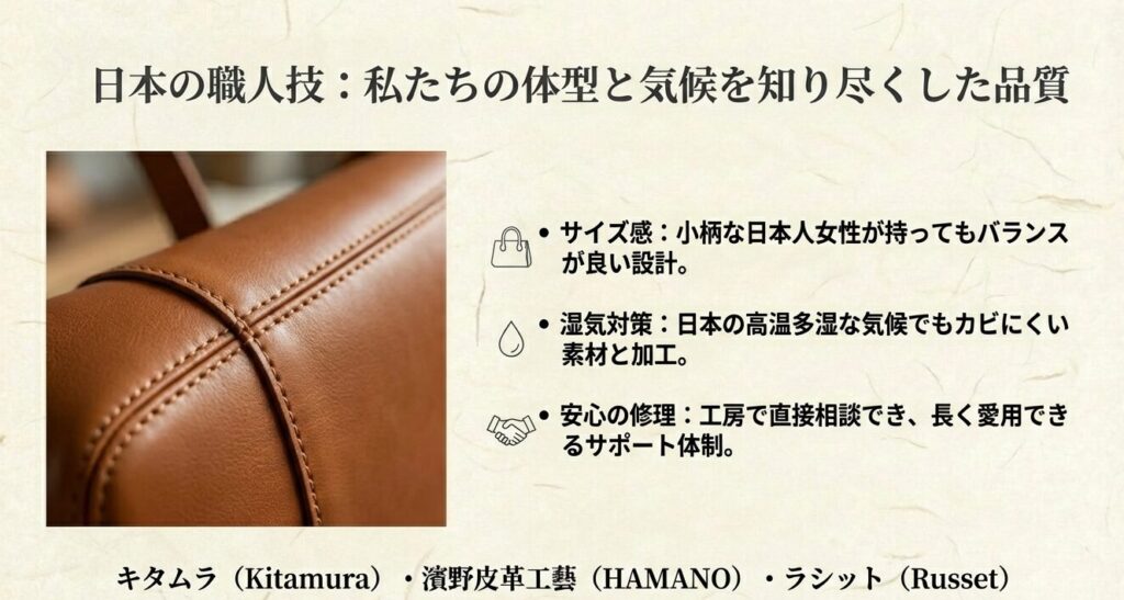 日本製バッグは日本人の体型に合うサイズ感と湿気対策が魅力