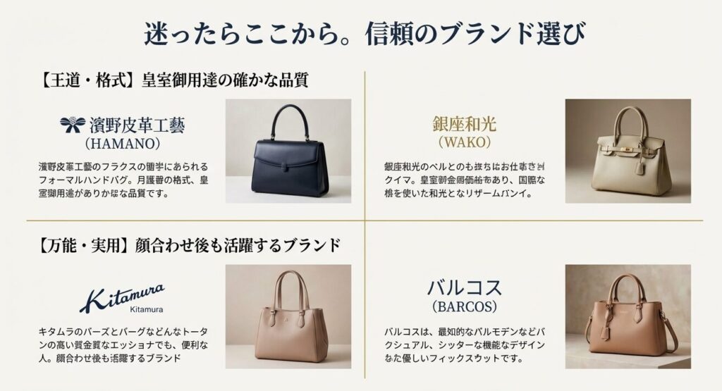 濱野皮革工藝や銀座和光など60代母親におすすめのバッグブランド