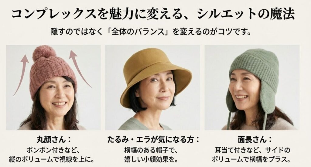 丸顔・たるみ・面長など、顔のコンプレックスをカバーして魅力に変えるニット帽の選び方とシルエットの魔法
