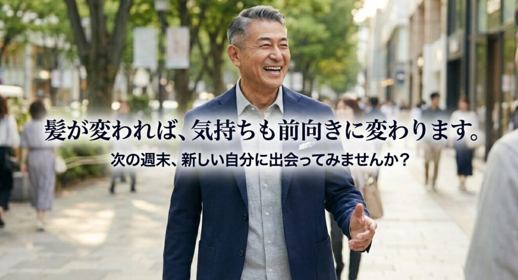 60代男性も美容院に行きづらいと思わず挑戦を