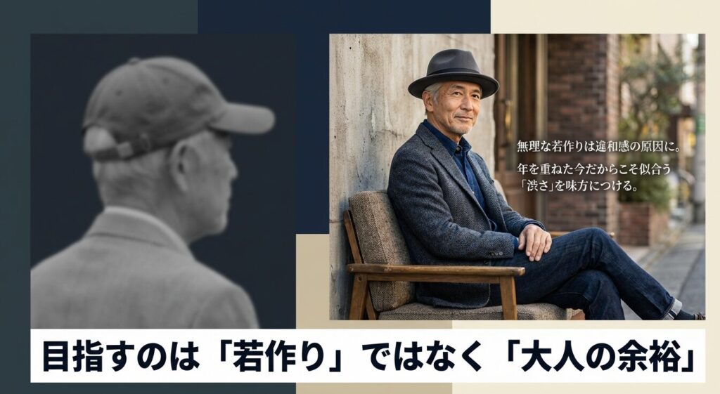 無理な若作りは違和感の原因。年を重ねた今だからこそ似合う渋さを味方につける。
