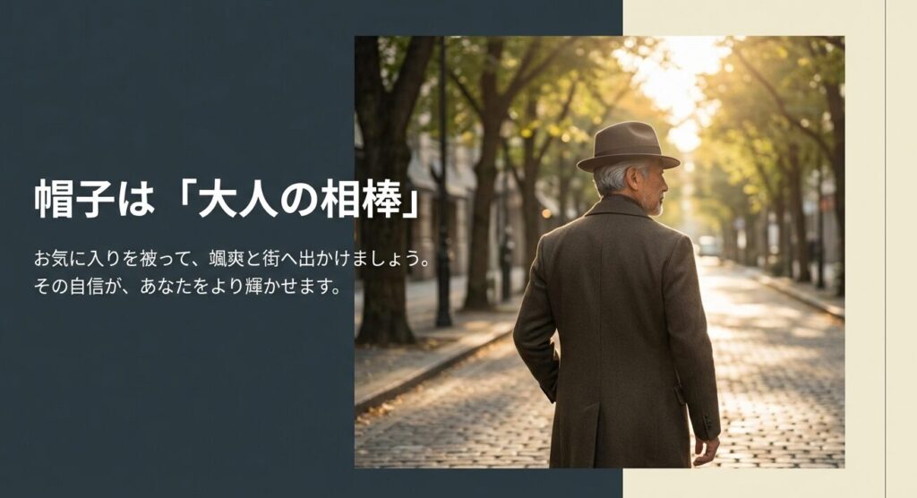 お気に入りの帽子を被って颯爽と街へ。その自信があなたをより輝かせる。