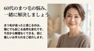 60代のまつ毛の悩みを一緒に解決しましょう