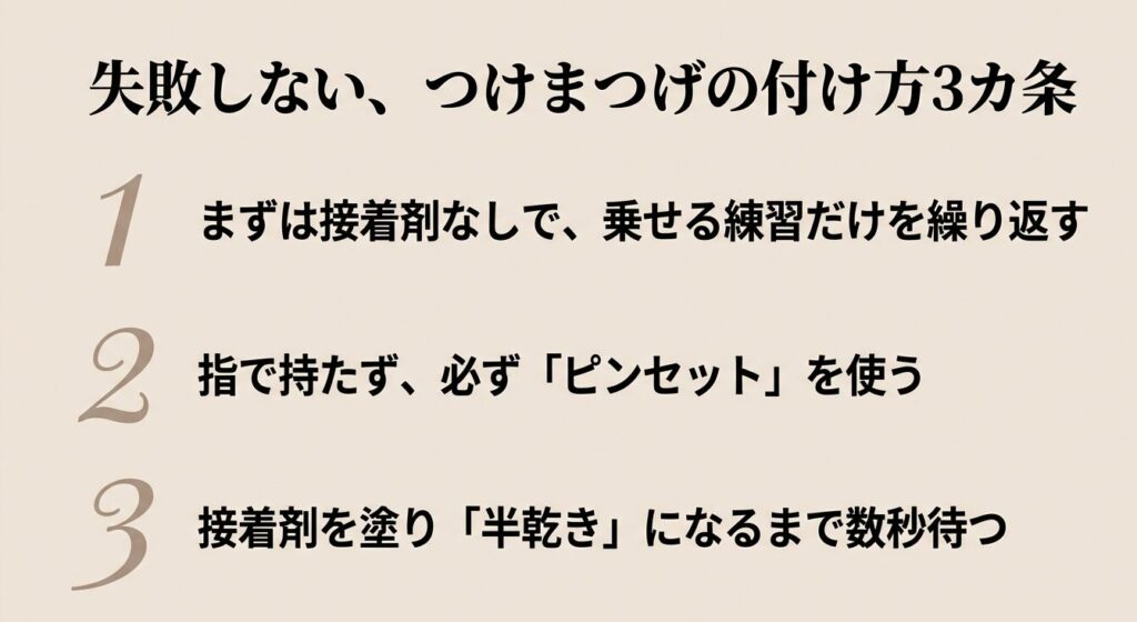 失敗しない、つけまつげの付け方3カ条
