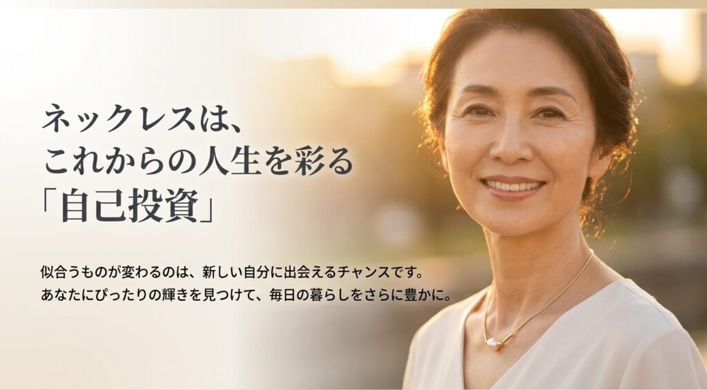 ネックレスはこれからの人生を彩る自己投資であり新しい自分に出会えるチャンスというメッセージ
